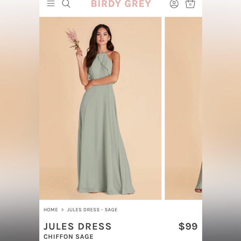Jules Bridesmaid Dress-Chiffon Sage